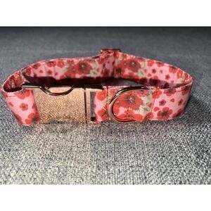Floral‎ Pattern Dog Collar , Red ,green , Pink, Green Colors Fit 12 To 22